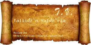 Tallián Valéria névjegykártya
